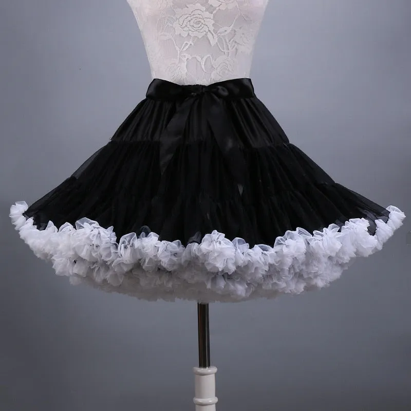 2019 New Adult Short Tulle Pettiskirt Colorful Tutu Skirt Crinoline for Women