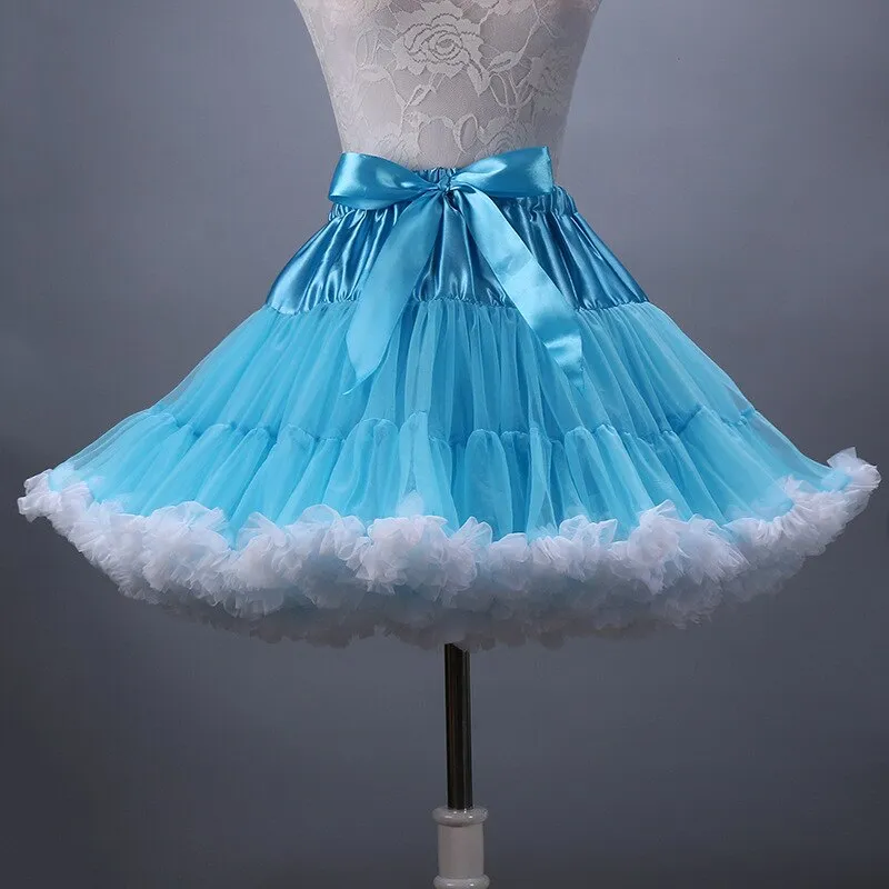 2019 New Adult Short Tulle Pettiskirt Colorful Tutu Skirt Crinoline for Women