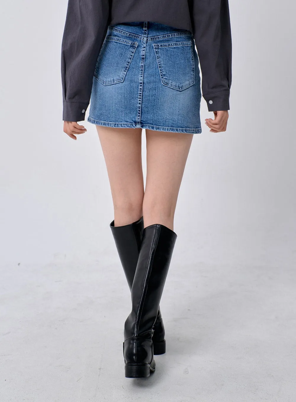 Blue Denim Mini Skirt OM329