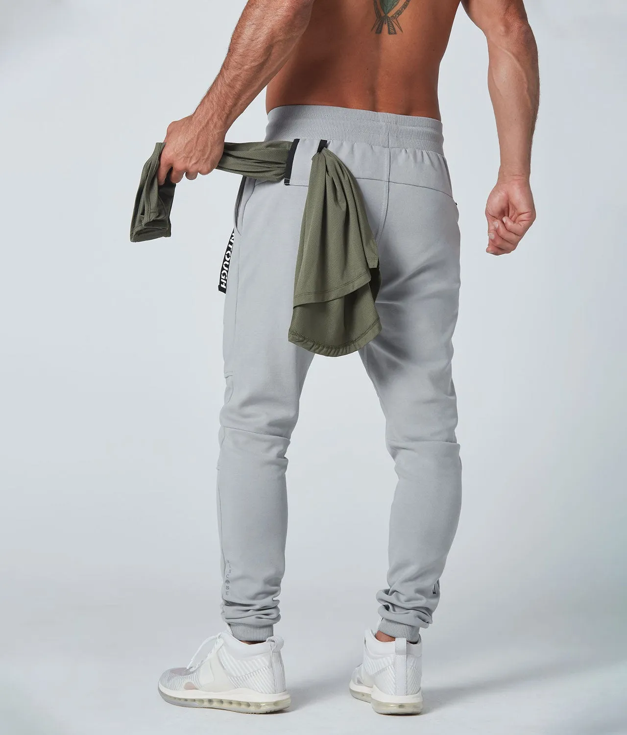 Born Tough Core Fit Zippered Gray Crossfit Jogger Pants for Men