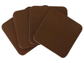 Caramel Brown Vegetable Tanned Leather Coaster Shapes (Square), 4"x4"