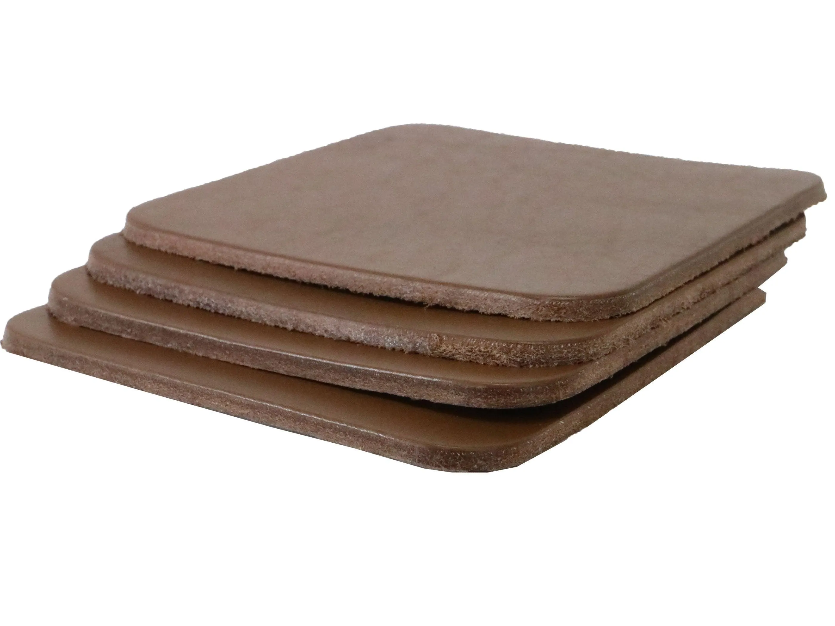 Caramel Brown Vegetable Tanned Leather Coaster Shapes (Square), 4"x4"