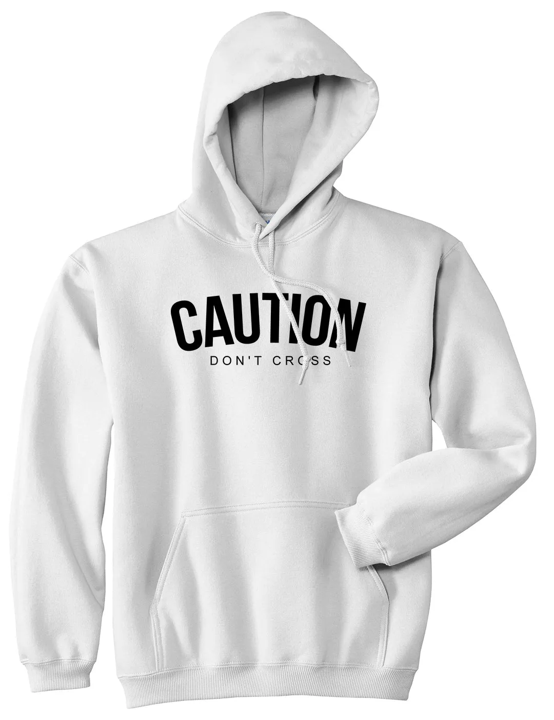 Caution Dont Cross Mens Pullover Hoodie