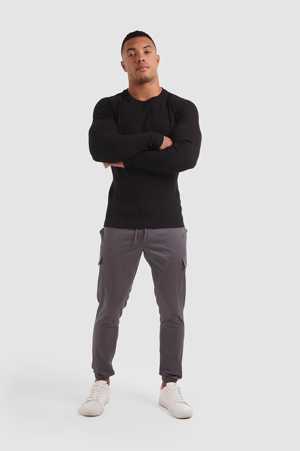 Cuffed Cargo Pants in Graphite