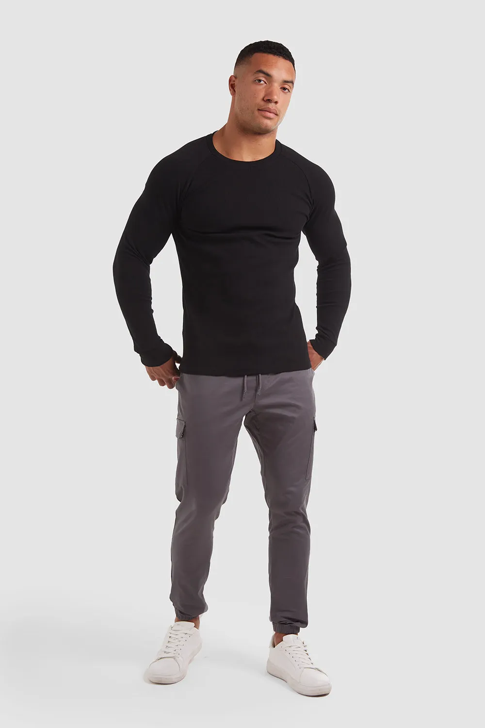 Cuffed Cargo Pants in Graphite