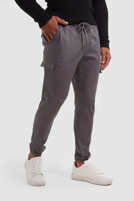 Cuffed Cargo Pants in Graphite