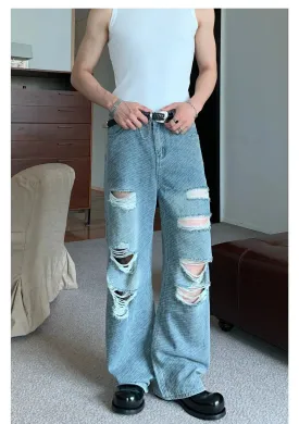 Cui Wide Straight Ripped Jeans