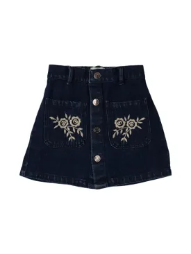 Danubio Denim Embroidered Skirt