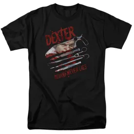 Dexter Blood Never Lies Mens T Shirt Black