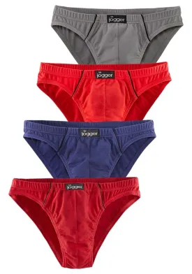 LE JOGGER panties, blue/gray/red/fire red