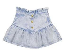 LOUIS LOUISE BLUE WASHED DENIM PIPEAU SKIRT