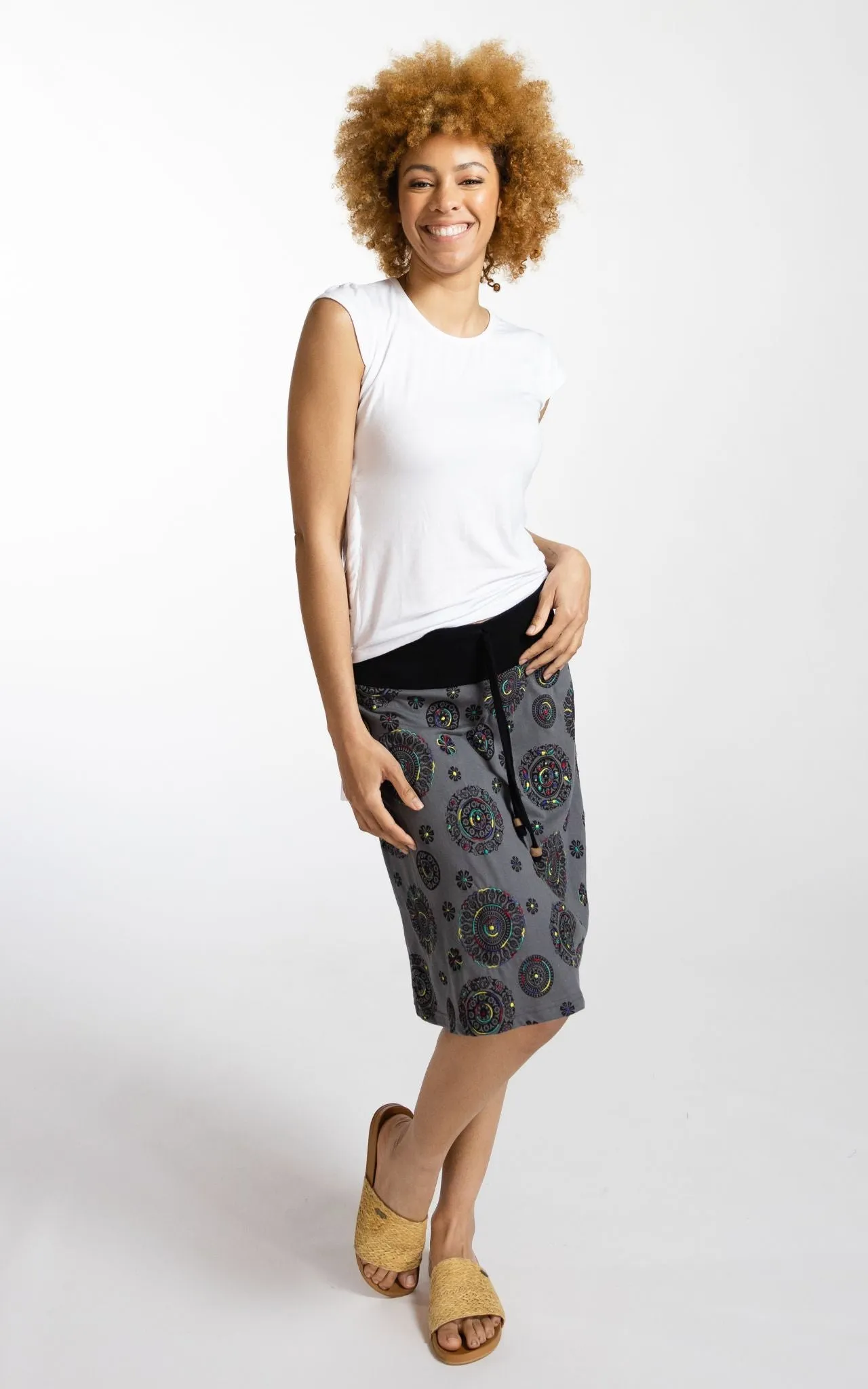 Mandala Skirt - Grey