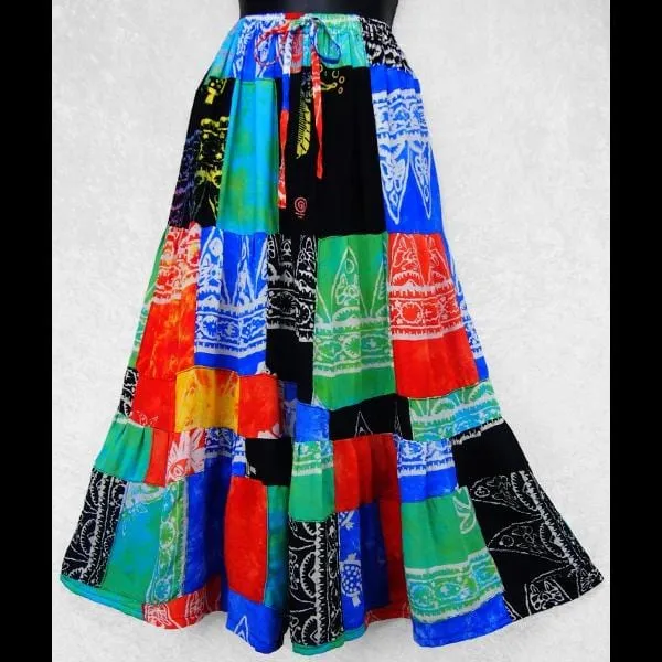 Masala Long Patchwork Skirt