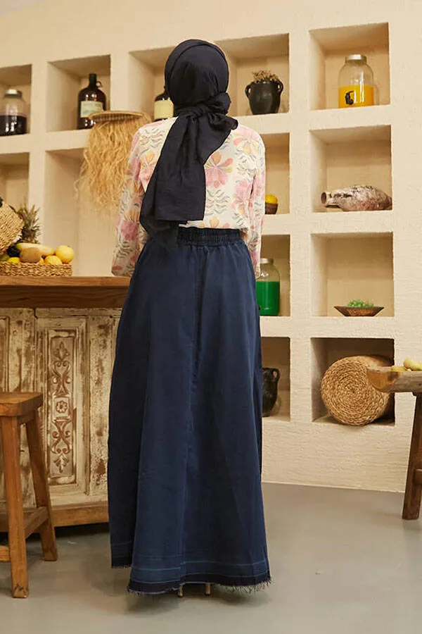 NW Mevlana Denim Skirt Dark Blue