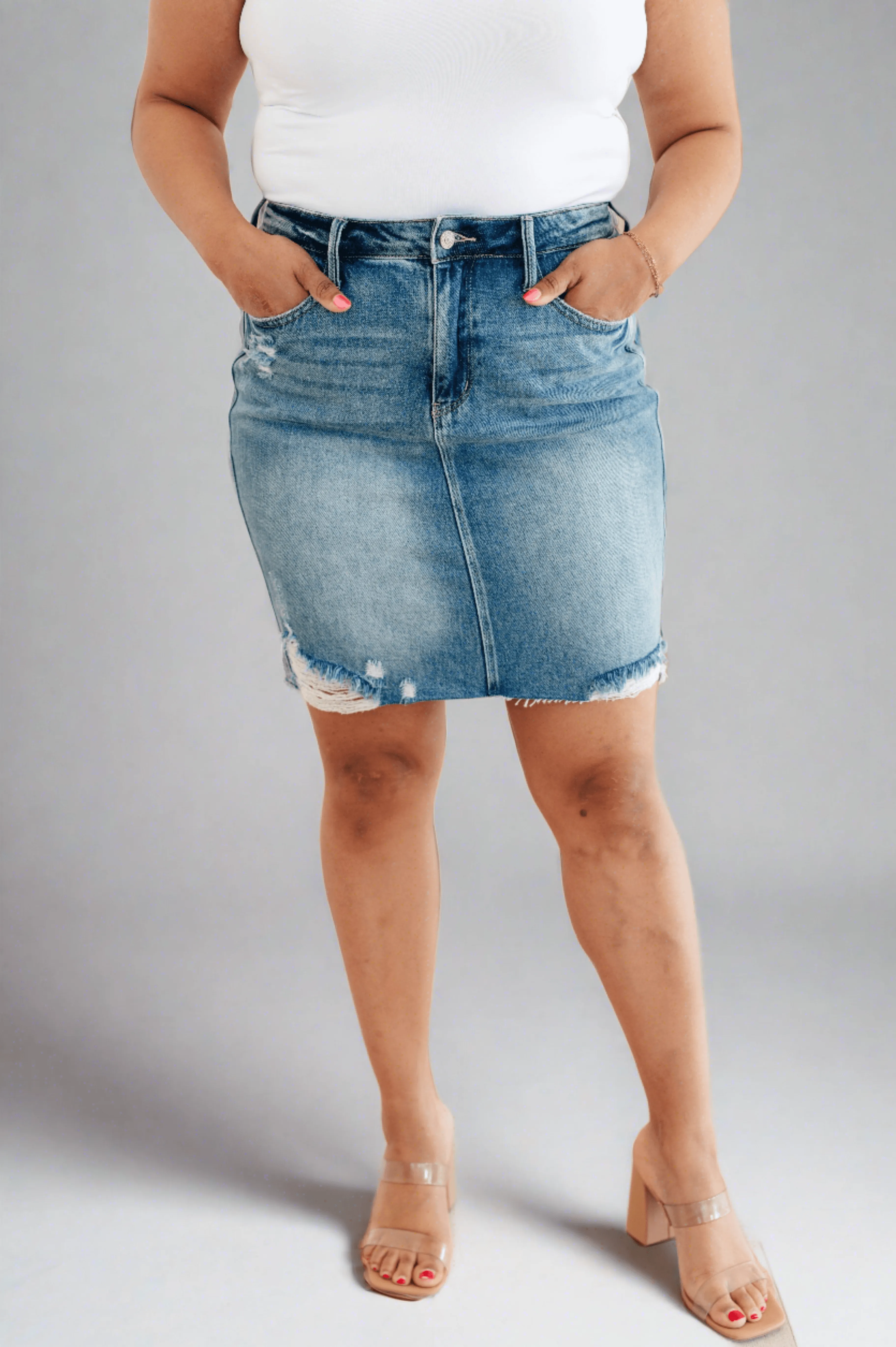 Rigid Magic High Rise Denim Skirt