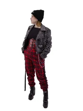 Rocky Red Plaid Cargo Joggers