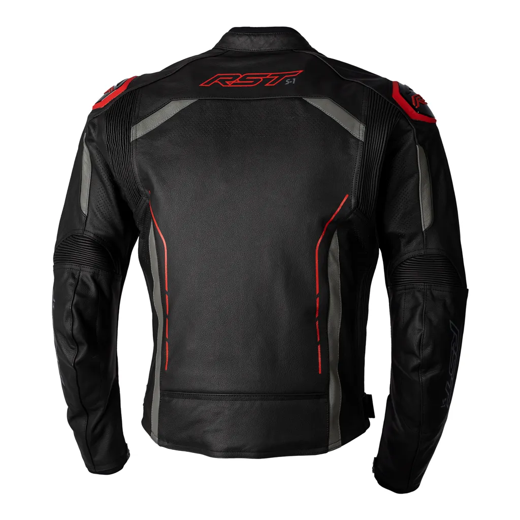 Rst S1 Ce Mens Leather Jacket Black/grey/red