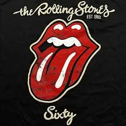 The Rolling Stones Unisex T-Shirt: Sixty Plastered Tongue (Suede Applique)