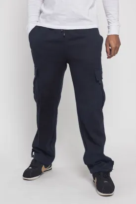 Victorious Men's Solid Fleece Heavyweight Cargo Sweat Pants