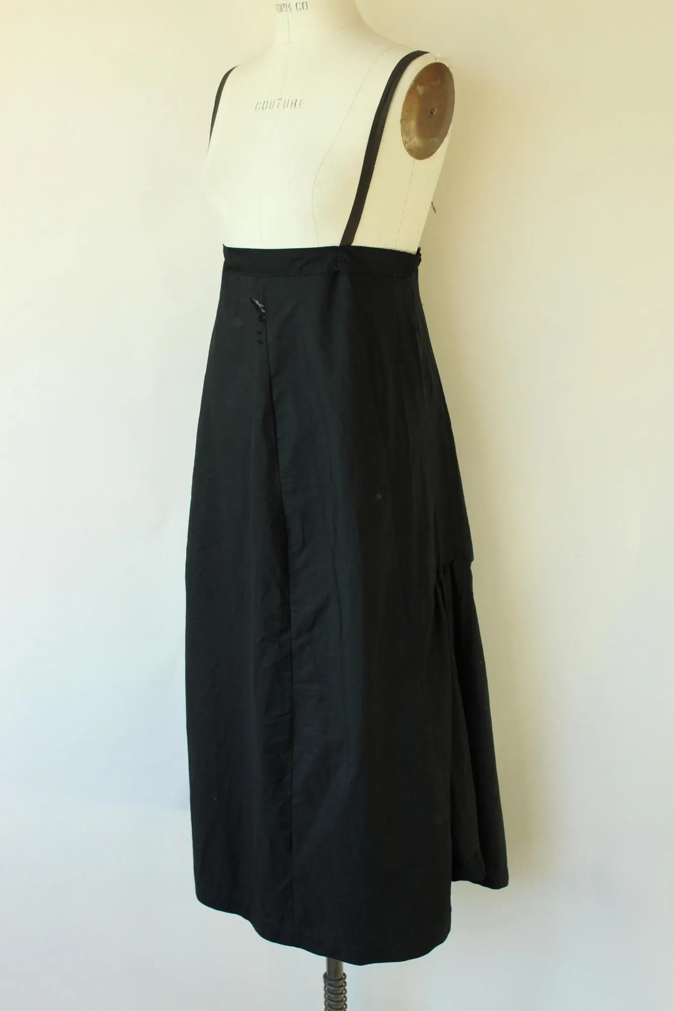 Vintage 1910s 1920s Edwardian Black Silk Skirt