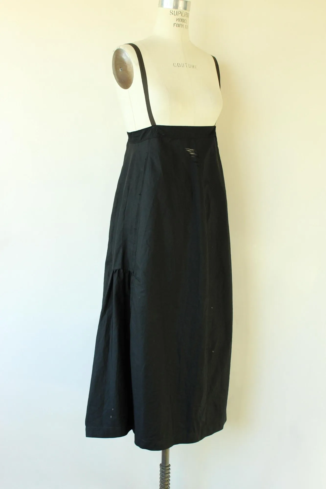 Vintage 1910s 1920s Edwardian Black Silk Skirt