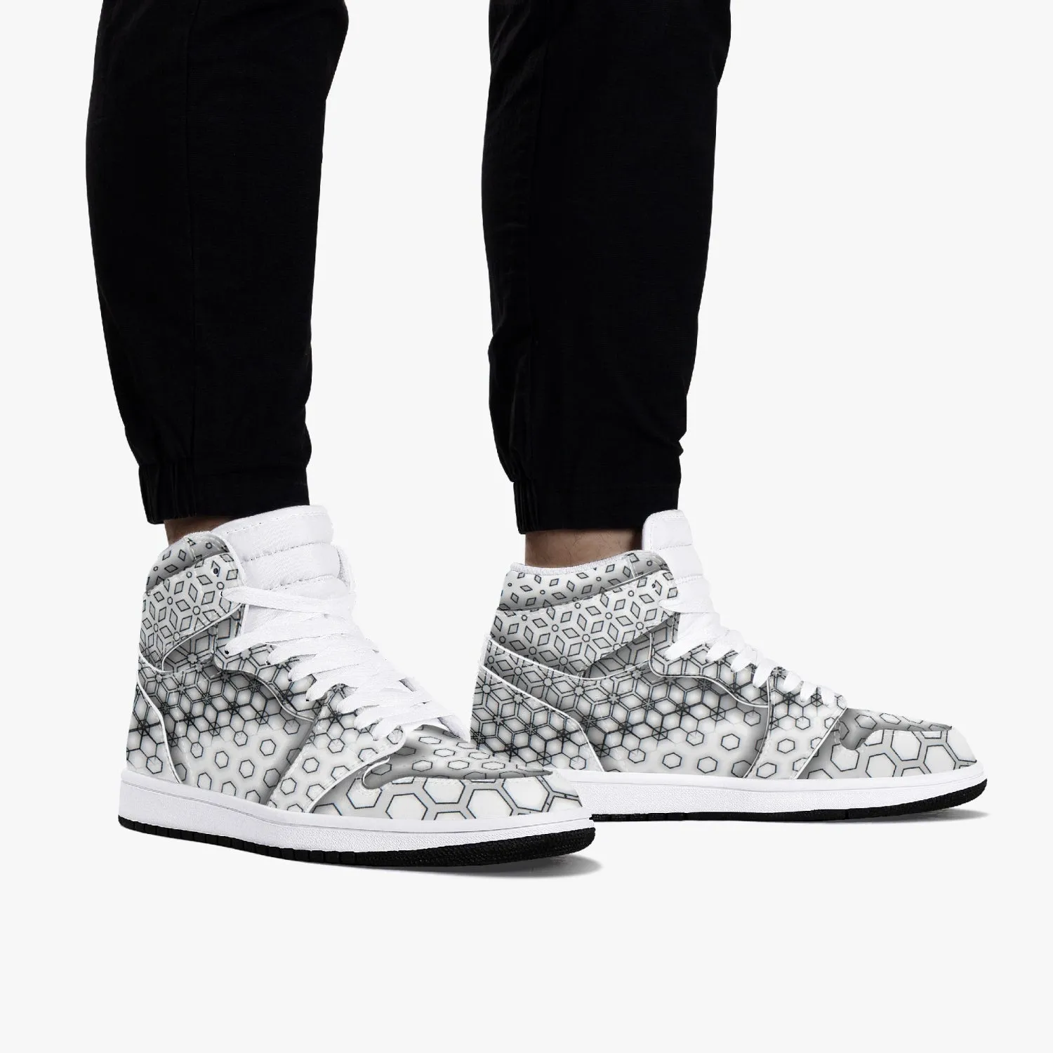 White Hexa | High-Top Leather Sneakers | Psypepper