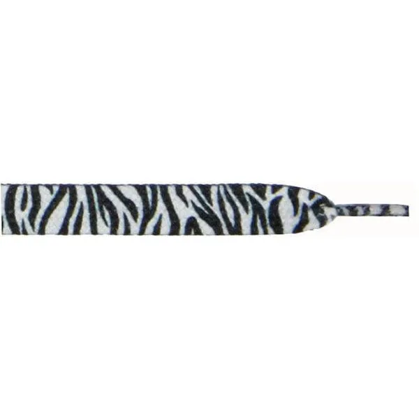 Wholesale Printed Flat 9/16" - Zebra (12 Pair Pack) Shoelaces